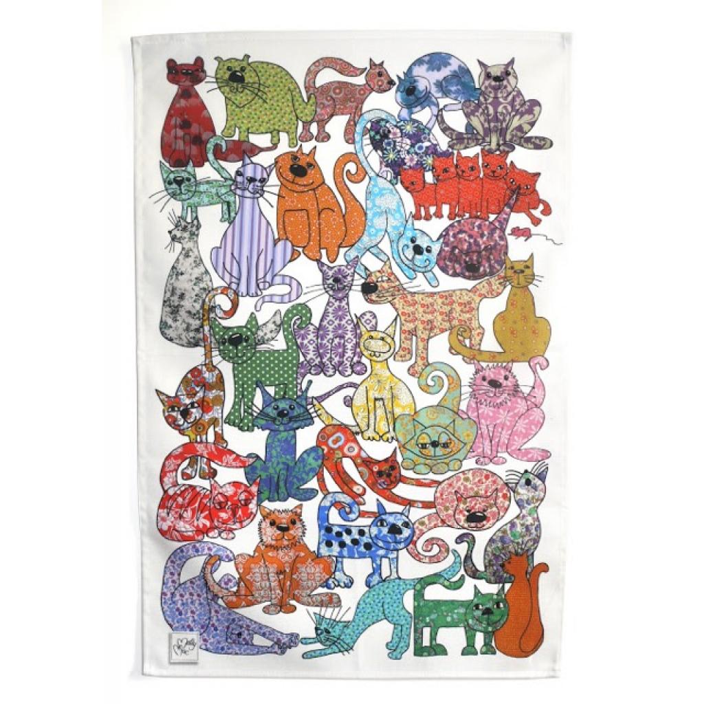 Cats Tea Towel Sidmouth Gifts